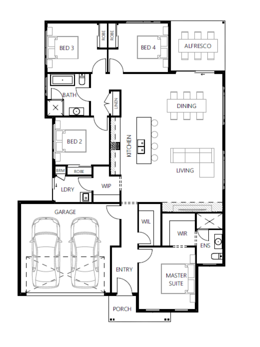 Floor plan for The Easton 220