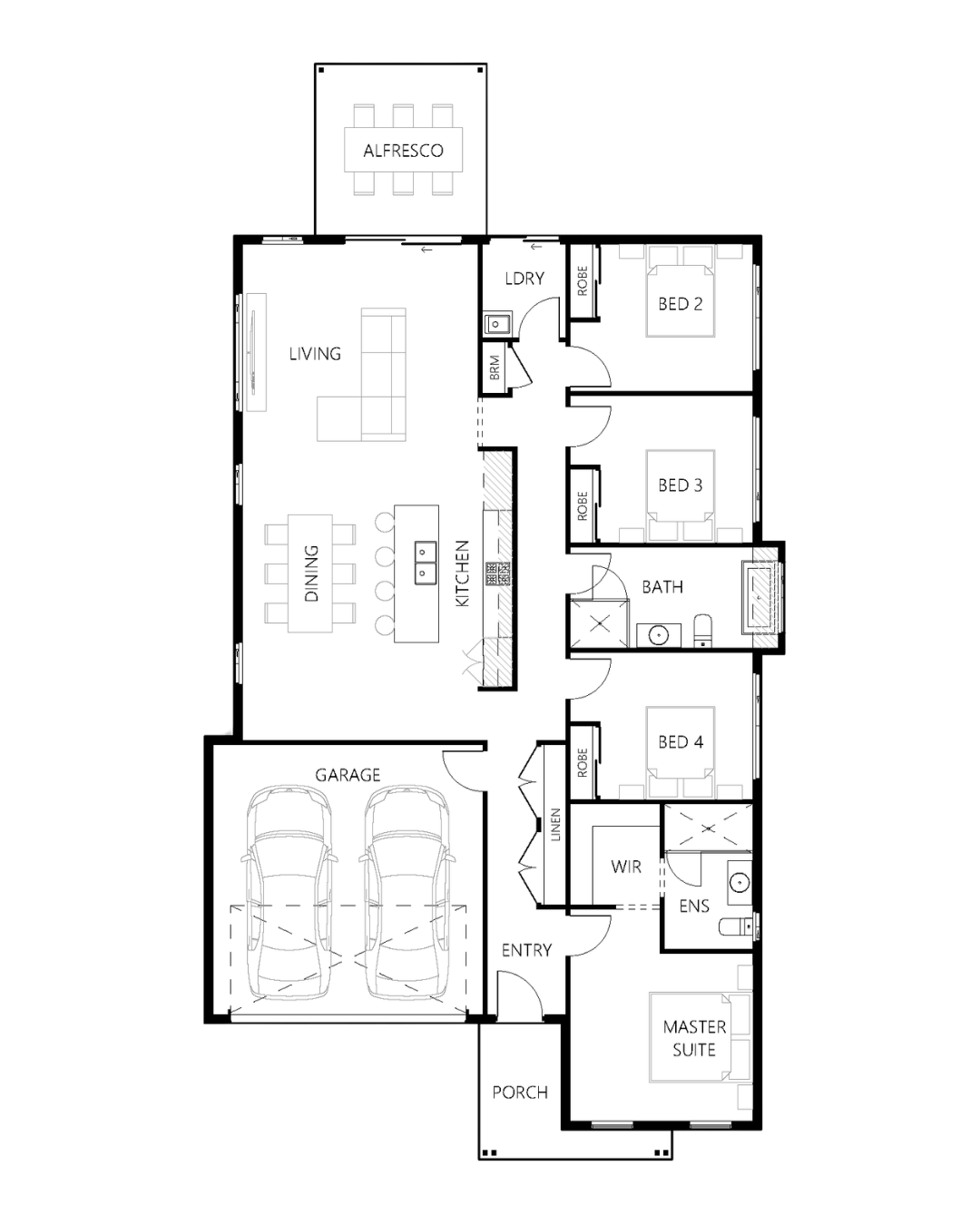 Floor plan for Oakes 204