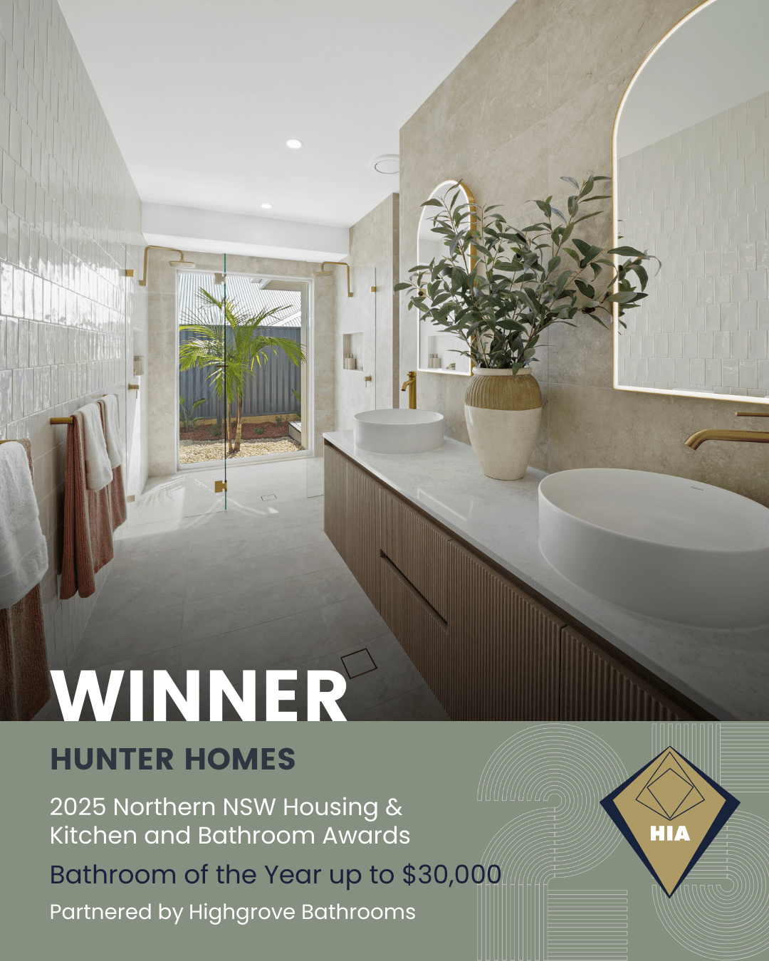 Hunter Homes 2025 Award Winning Bathroom